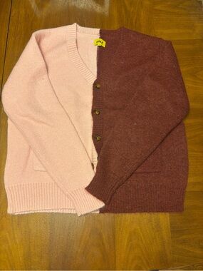 Golf Wang Pink and Maroon Two-Tone V‑Neck Cardigan